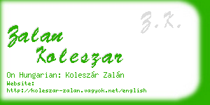 zalan koleszar business card