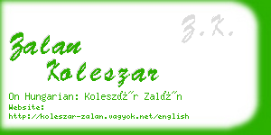 zalan koleszar business card